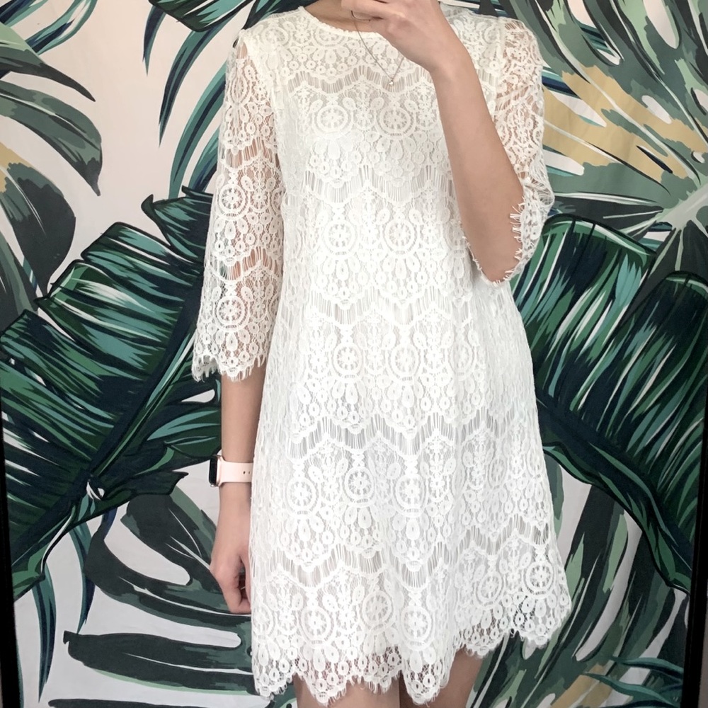 Embroidered White Dress